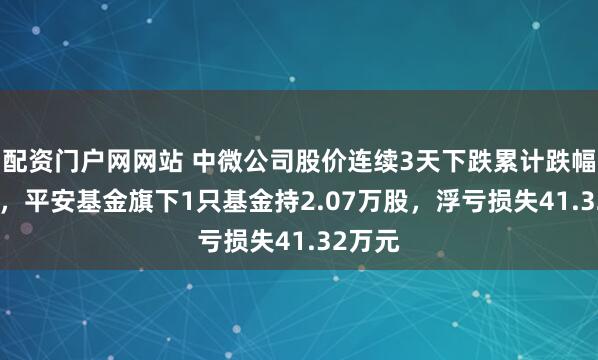 配资门户网网站 中微公司股价连续3天下跌累计跌幅5.4%，平安基金旗下1只基金持2.07万股，浮亏损失41.32万元